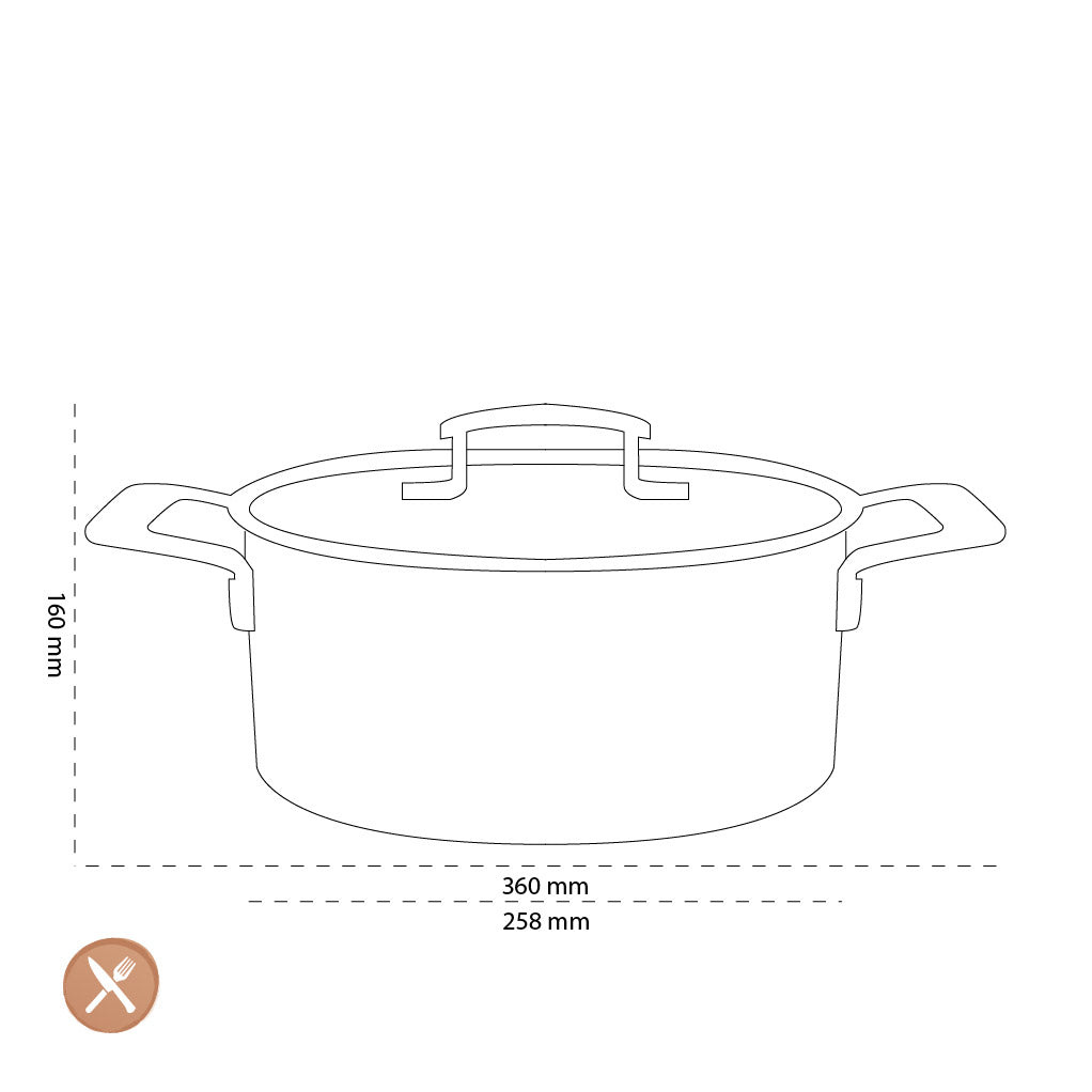 Demeyere - Industry 5 Casserole haute avec couvercle 24 cm