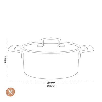 Demeyere - Industry 5 Casserole haute avec couvercle 24 cm