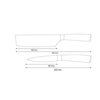 Shinrai Knives - 2-teiliges Messerset aus gehämmertem Edelstahl - Nakiri + Schälmesser