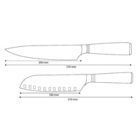 Shinrai Knives – Micarta Jewels 2-teiliges Damastmesser-Set – Kochmesser + Santoku