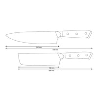 Shinrai Knives - Ensemble de 2 couteaux Damas Eclipse - Couteau de chef + Nakiri