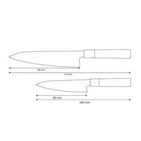 Shinrai Knives - Ensemble de couteaux damas Takumi Kaza 2 pièces - Couteau de chef + couteau d'office