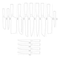 Shinrai Knives - Damascus Print 14-teiliges Messerset - Master Collection XXL-Set