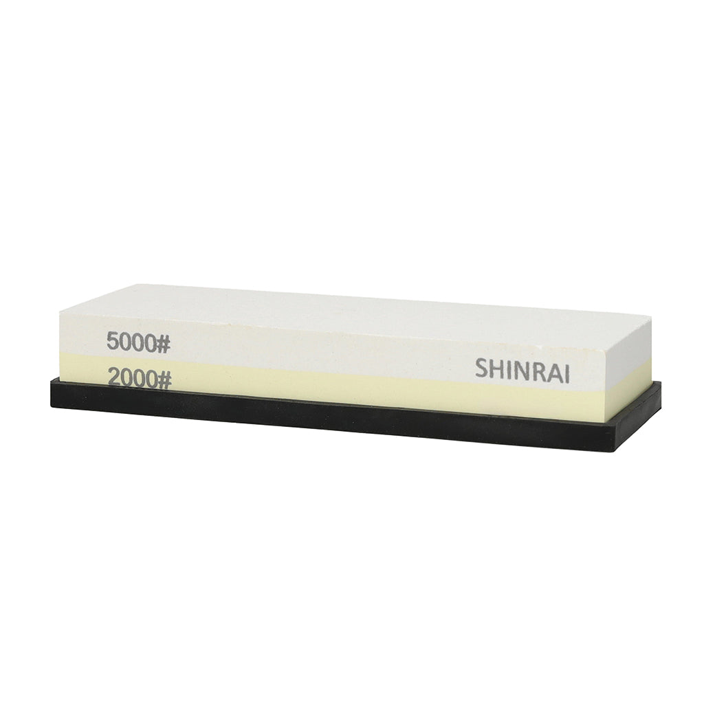 Couteaux Shinrai - Ensemble de 7 couteaux imprimés Damas + bloc à couteaux + pierre à aiguiser