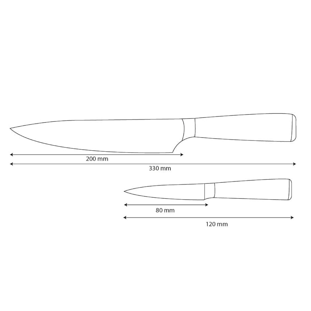 Shinrai Knives – 2-teiliges Messerset mit Damaszener-Print und Epoxid-Onyx – Kochmesser + Schälmesser