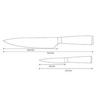 Shinrai Knives – 2-teiliges Messerset mit Damaszener-Print und Epoxid-Onyx – Kochmesser + Schälmesser