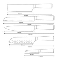 Shinrai Knives - Ensemble de 5 couteaux en résine époxy et onyx imprimé Damas - Couteau de chef, couteau à pain, couteau Nakiri, couteau Santoku et couteau d'office