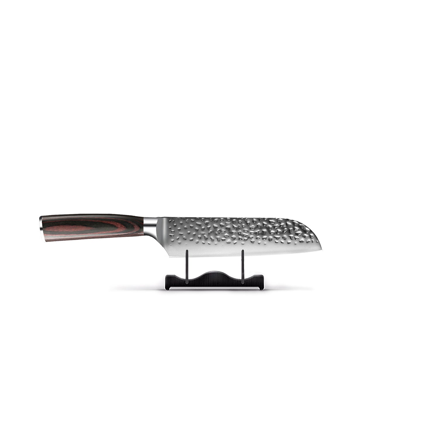 Shinrai Knives - 6-teiliges Messerset aus gehämmertem Edelstahl + Messerblock + Schleifstein