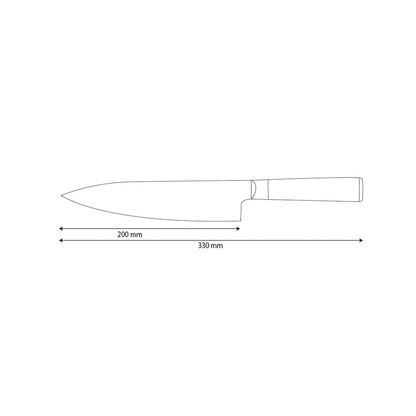 Shinrai Knives - Hammerschlag Damast BR - Damast Kochmesser 20 cm