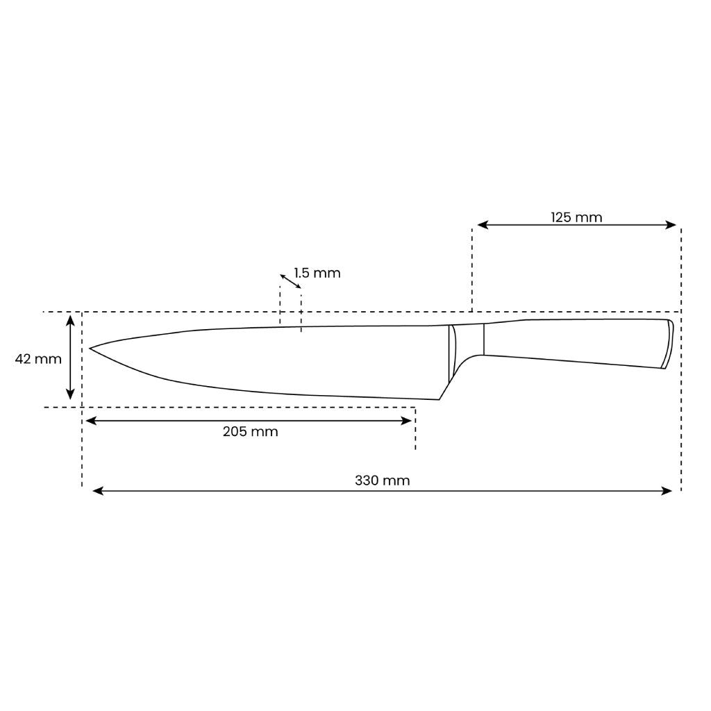 Shinrai Knives - Damascus Print Epoxy Saphir Kochmesser 20 cm