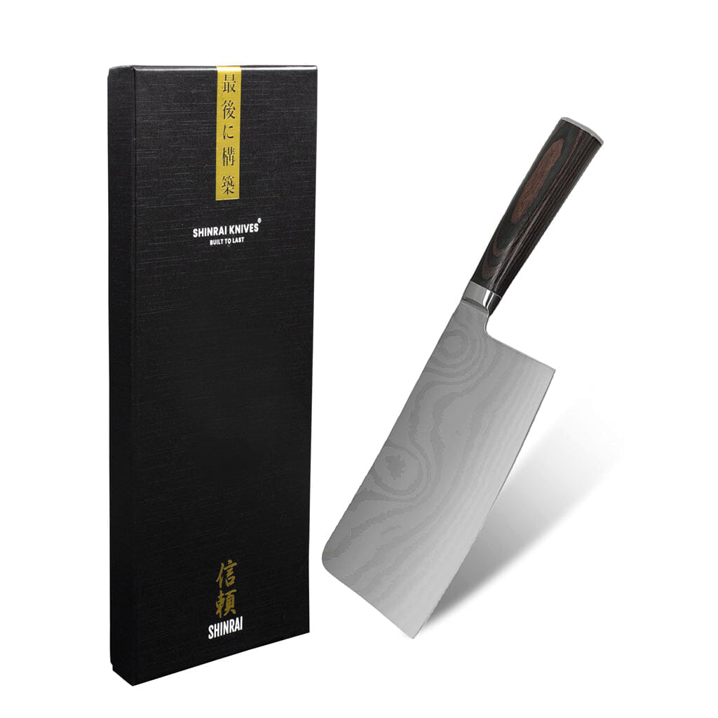 Shinrai Knives - Chinesisches Kochmesser mit Damast-Print, 18 cm