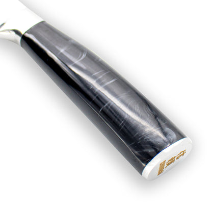 Shinrai Knives - Damascus Print Onyx Epoxy Nakiri Messer 18 cm