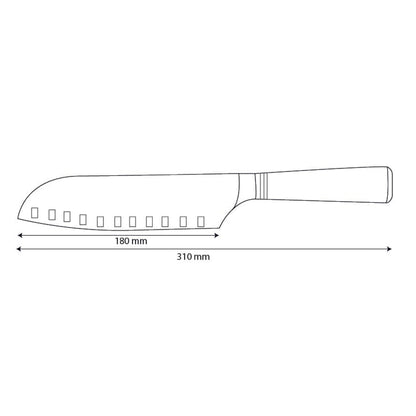 Shinrai Knives - Micarta Juwelen Damaskus Santoku 18 cm