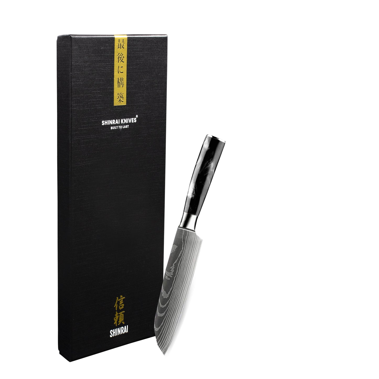 Série japonaise d&#39;impression onyx de Damas - Petit couteau Santoku (13 cm)