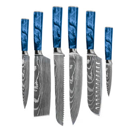 Shinrai Knives -  Damastdruck 7-teiliges Messerset