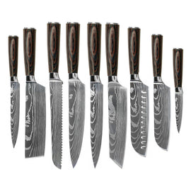 Shinrai Knives - Damascus Print 9-teiliges Messerset