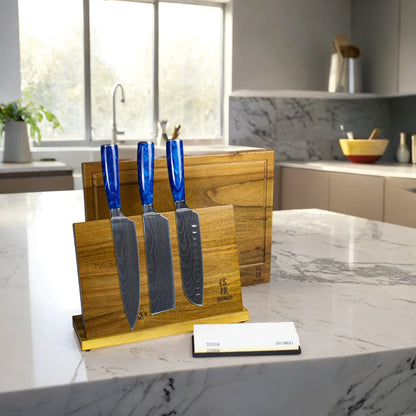 Epoxy Sapphire 3-teiliges Messerset – Combideal XXXL