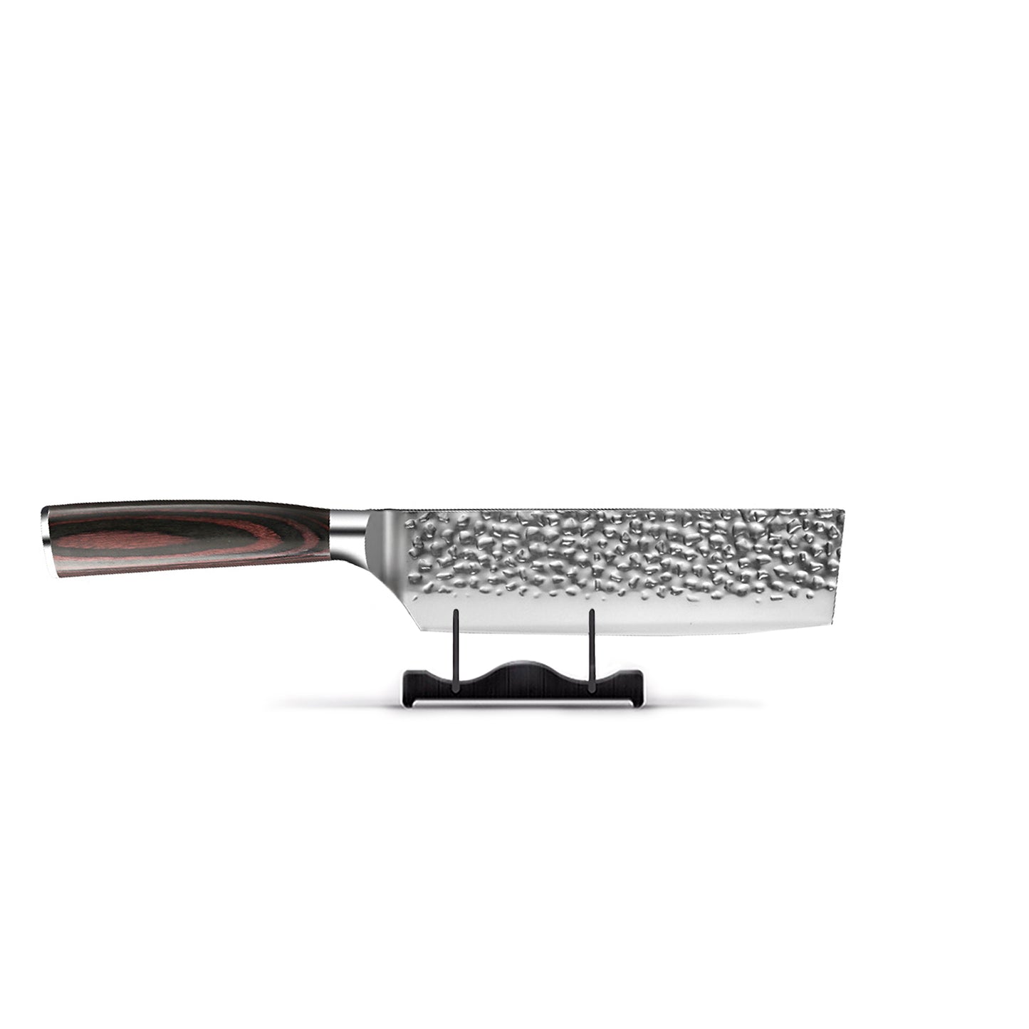 Shinrai Knives - 6-teiliges Messerset aus gehämmertem Edelstahl + Messerblock + Schleifstein