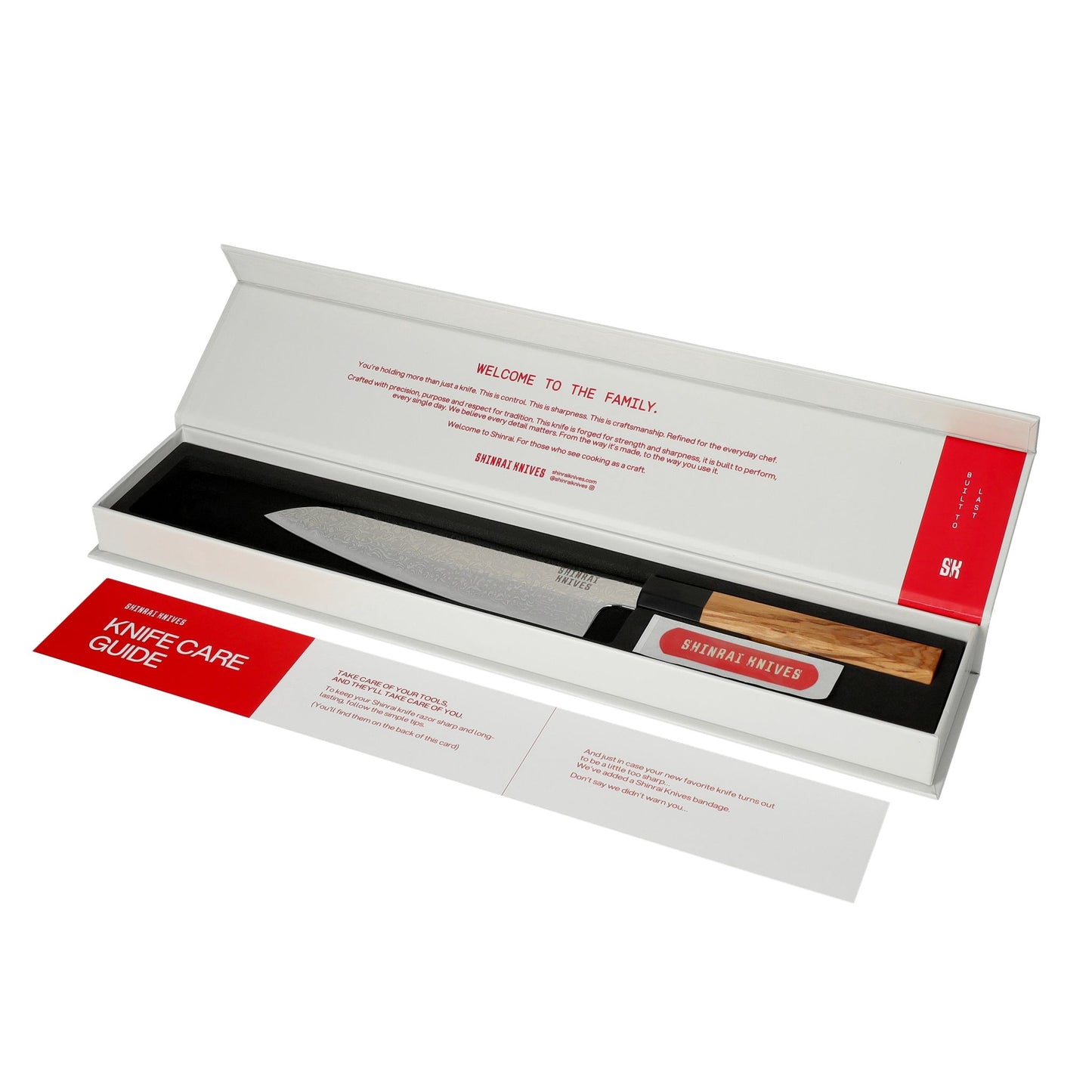 Shinrai Knives – Takumi Kaza 5-teiliges Damastmesser-Set – Kochmesser + Brotmesser + Nakiri + Santoku + Schälmesser