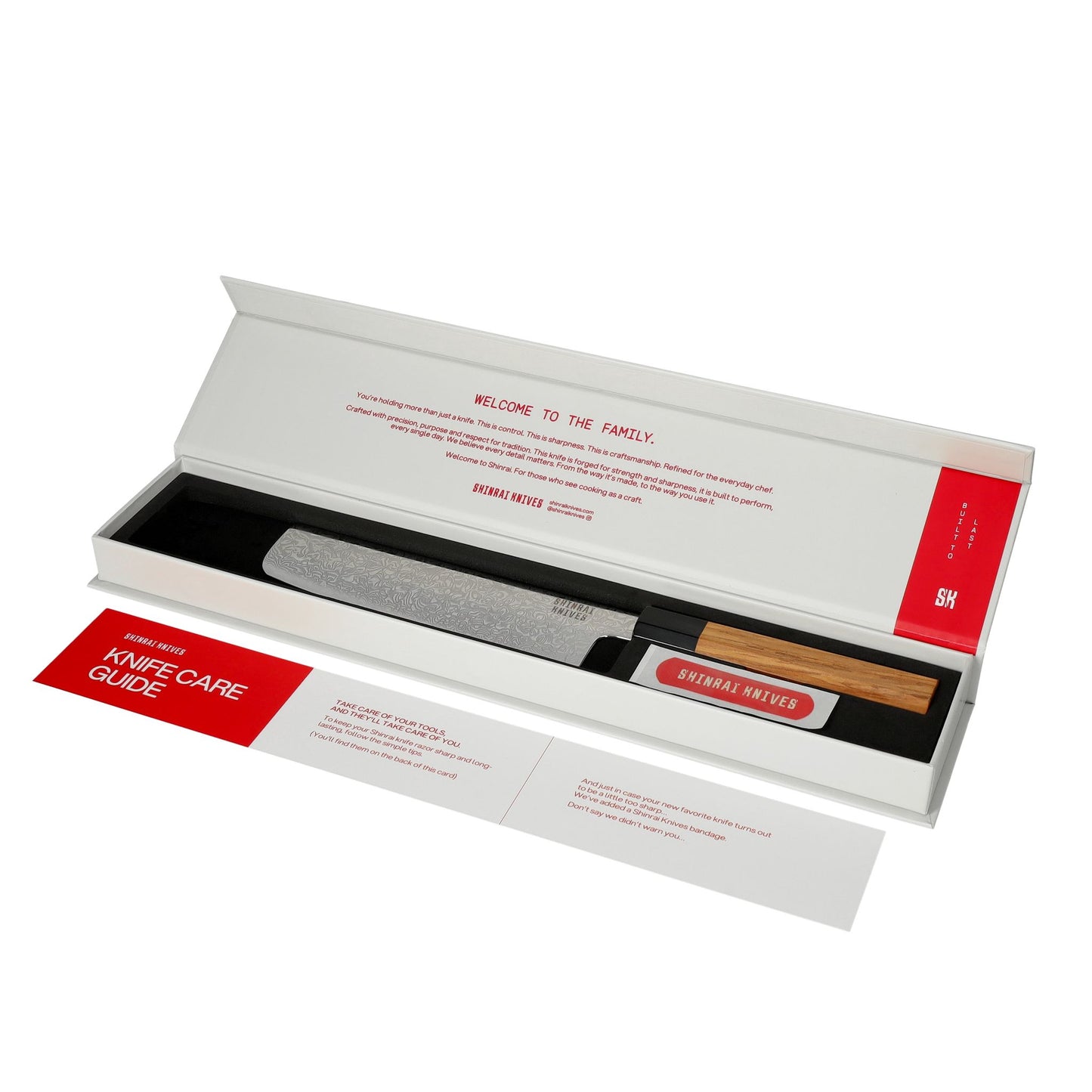 Couteaux Shinrai - Ensemble de couteaux Damas 2 pièces Takumi Kaza - Nakiri + Couteau d&#39;office