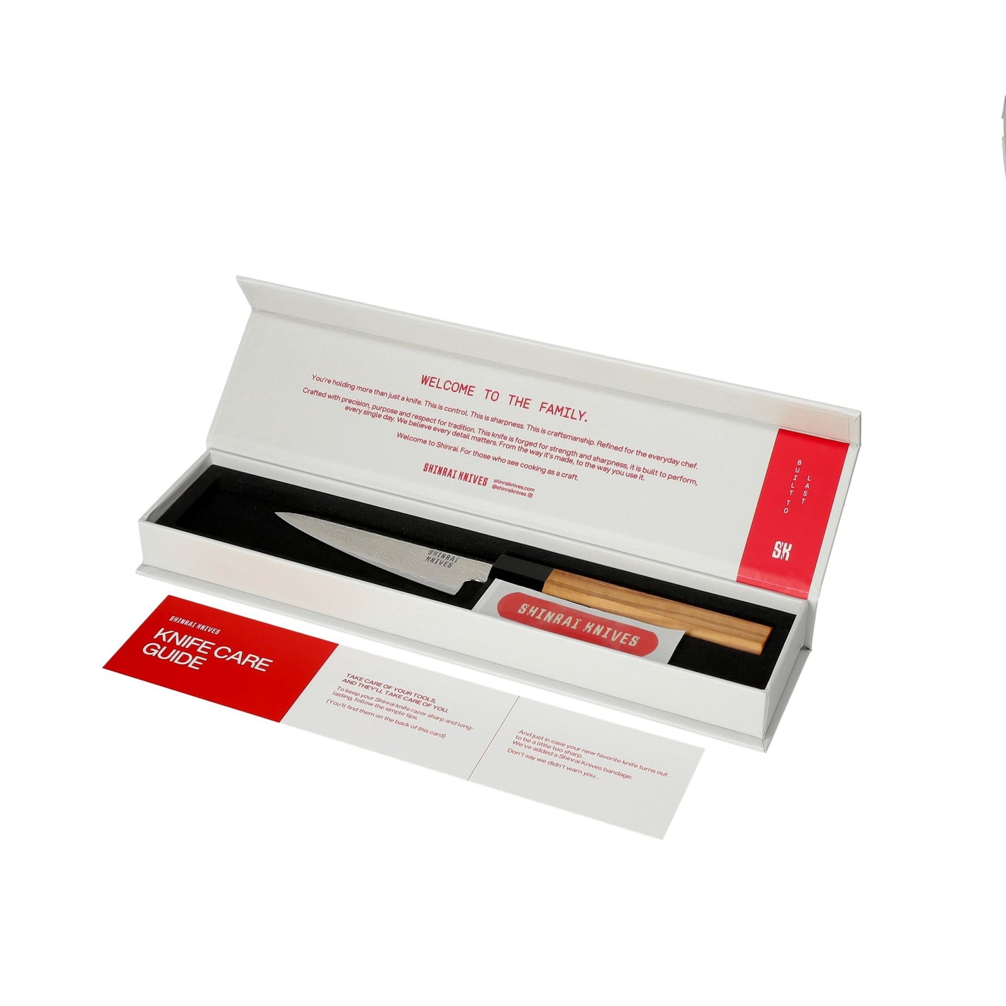 Shinrai Knives - Ensemble de 3 couteaux Damas Takumi Kaza - Couteau de chef + Couteau à pain + Couteau d&#39;office