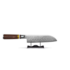 Shinrai Knives - Micarta Juwelen Damaskus Santoku 18 cm
