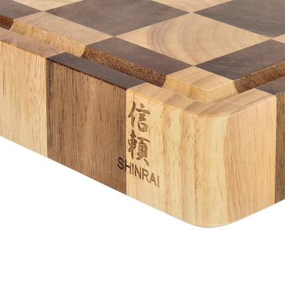 Shinrai Japan – Schach-Schneidebrett aus Akazienholz – 40 x 30 x 4,5 cm