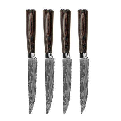 Shinrai Knives – 14-teiliges Messerset mit Damascus-Print – Master Collection XL-Set + Block