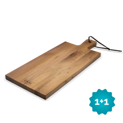 OVAL - Planche de service en pur noyer 49 x 20 cm