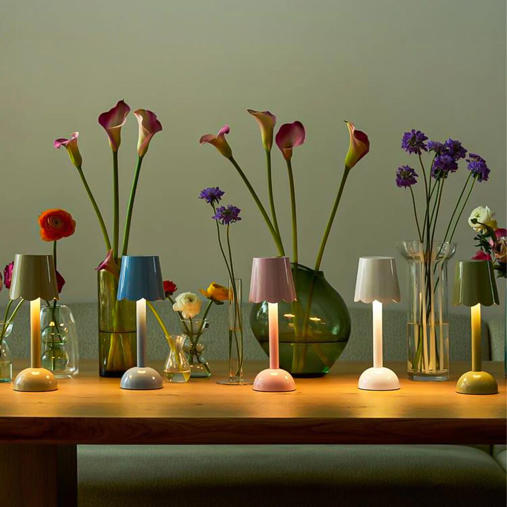 Lampe de table LED Addison Ross - Coquille festonnée - Rose - 28 cm