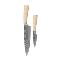 Shinrai Knives - Akari Damast-Druck 2-teiliges Set - Kochmesser + Schälmesser