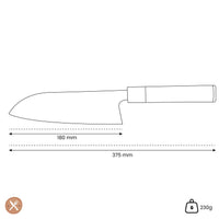 Ame - Japanse Santoku Rain Pattern 18 cm Santokumes Satake 