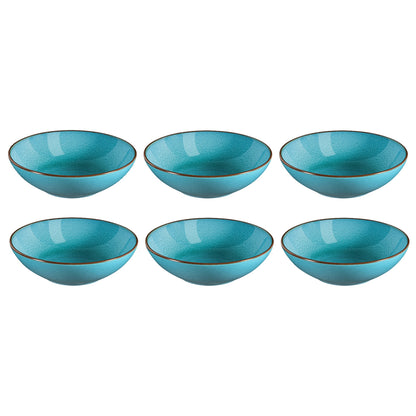 Médard de Noblat - Assiettes à pâtes Feeling Turquoise 18 cm (lot de 6)