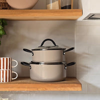 Cook &amp; Pan - Casserole en verre couleur miel taupe 22 cm