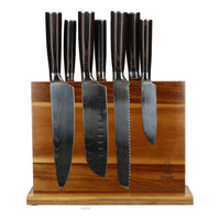 Damascus print 7-delige Messenset + Magnetisch Messenblok Dubbelzijdig Messenset met blok Shinrai Knives 