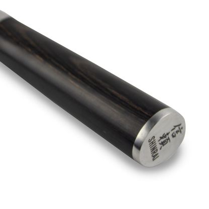 Shinrai Knives – Hammered Damask BR 5-teiliges Messerset + magnetischer Messerblock doppelseitig – Schwarz