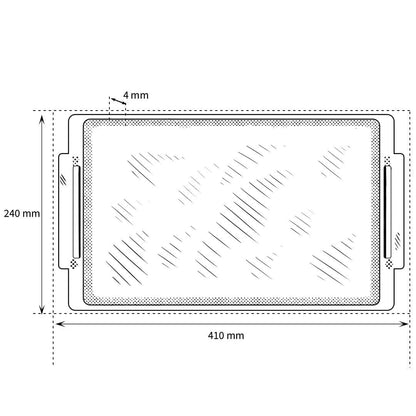 Eurolux - Teppanyaki plaat RVS met grepen 41x24x2,5CM Teppanyakiplaat Eurolux 