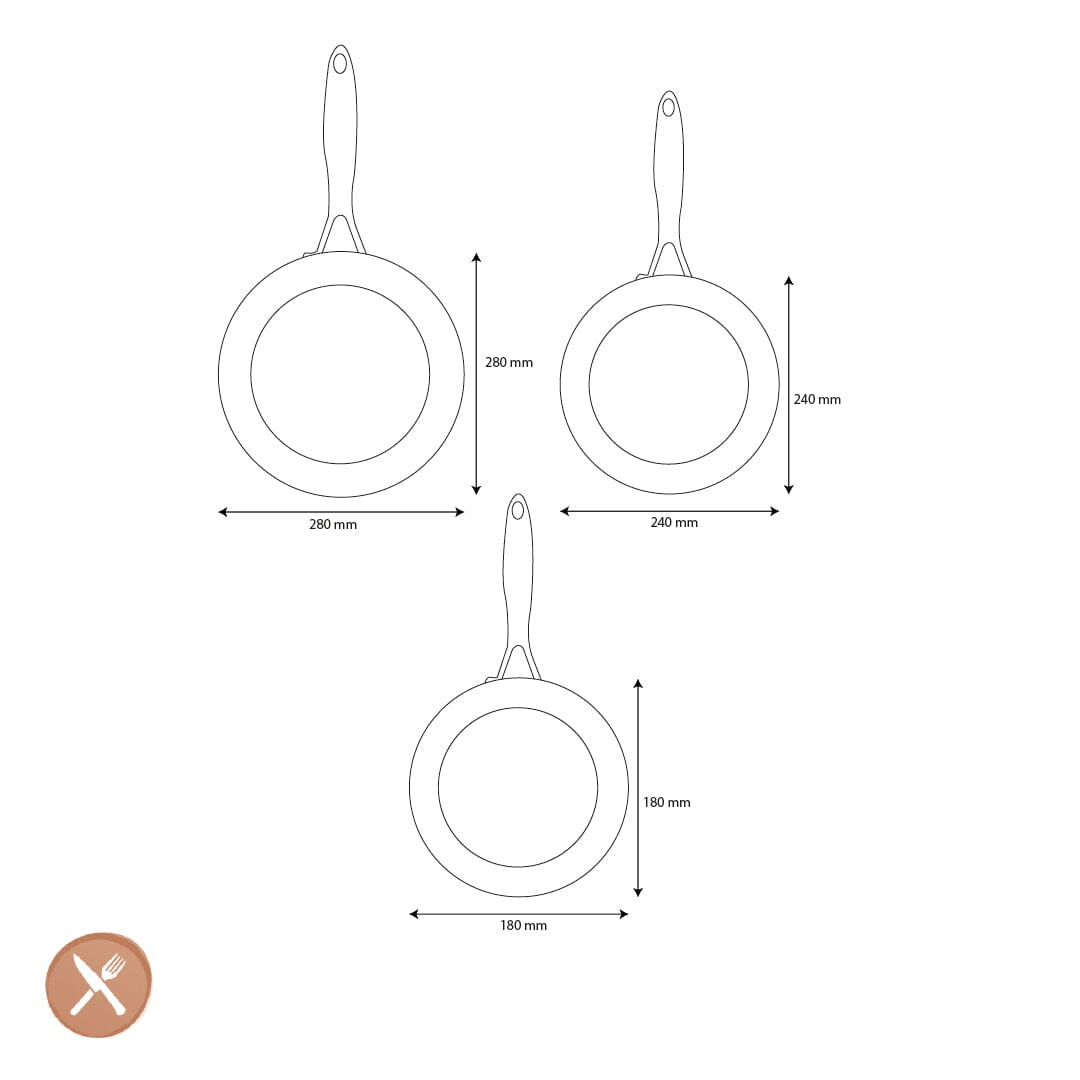 GreenPan - Geneva 3-delige Pannenset 18/24/28 cm - 2 koekenpannen + wokpan Pannenset GreenPan 