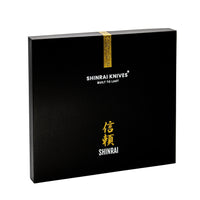 Hammered Damast BR 5-Delige Messenset + Magnetisch Messenblok Dubbelzijdig Messenset met blok Shinrai Knives 