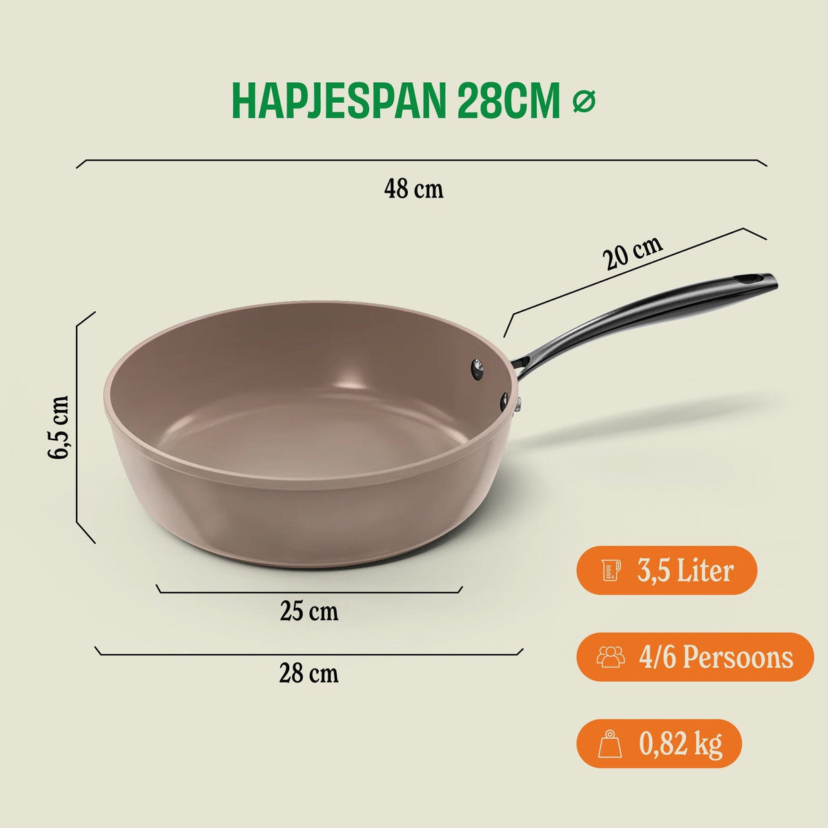 Poêle Cook &amp; Pan - Taupe of Mind 28 cm
