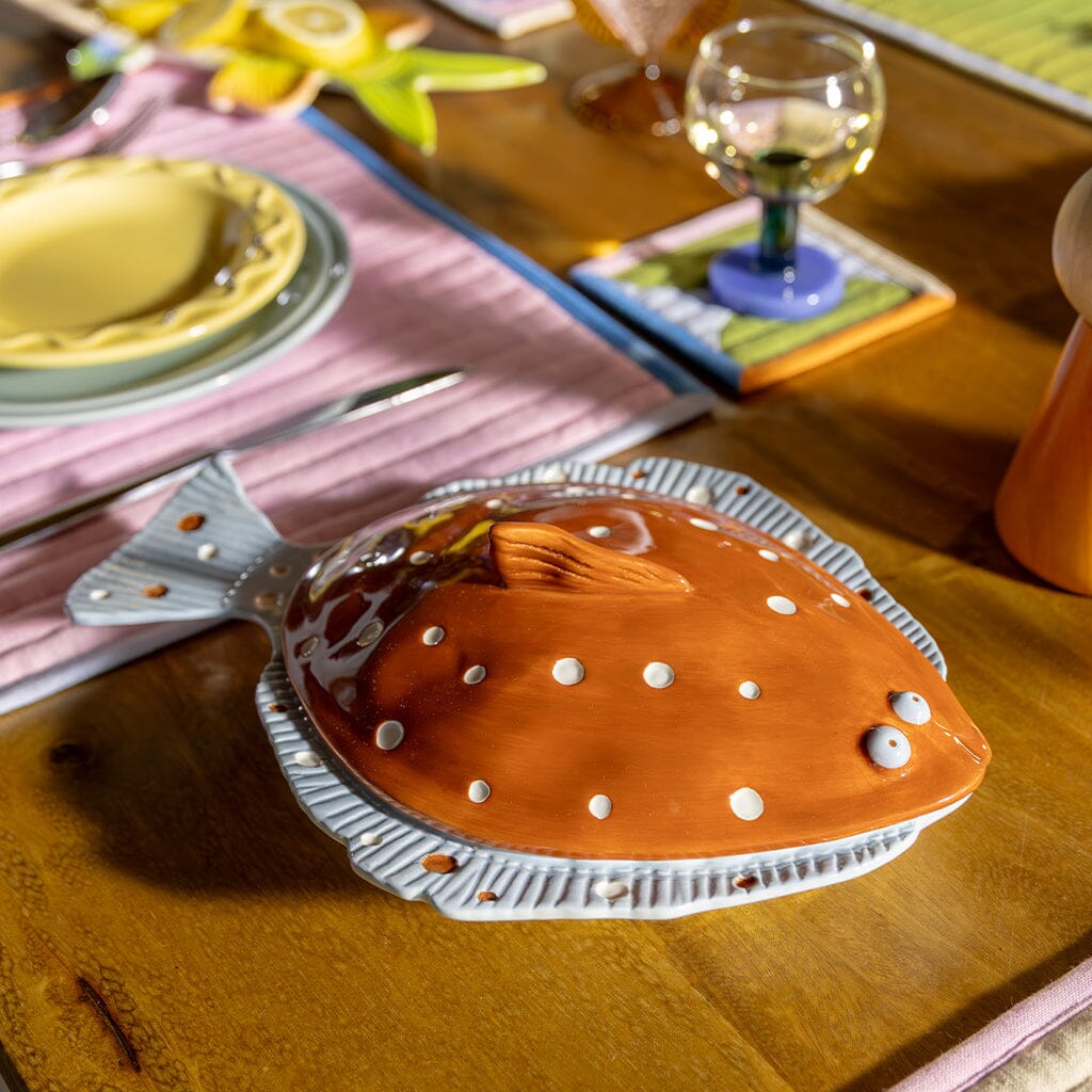 &Klevering - Bord Schol - Bruin Serveerschaal &Klevering 