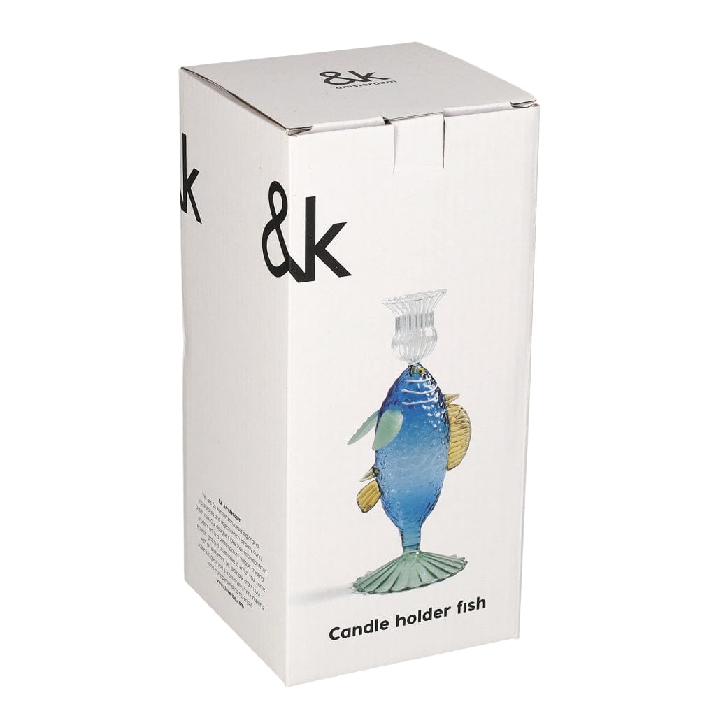 &Klevering - Kandelaar vis blauw Kandelaar &Klevering 