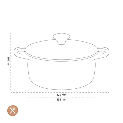 Le Creuset - Braadpan Signature rond Mat Zwart 24cm 4,2l (zwart interieur) Le Creuset 