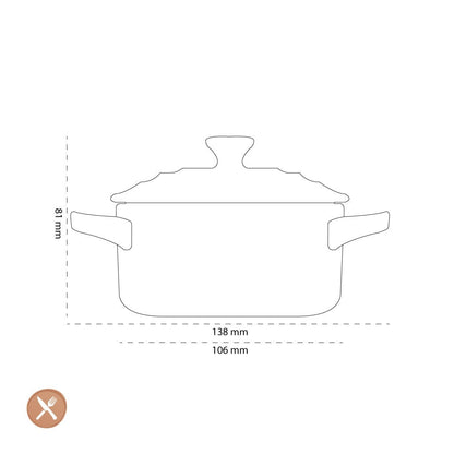 Le Creuset - Mini-Braad-/ Stoofpan Oranjerood 10cm 0,2l Braadpan Le Creuset 