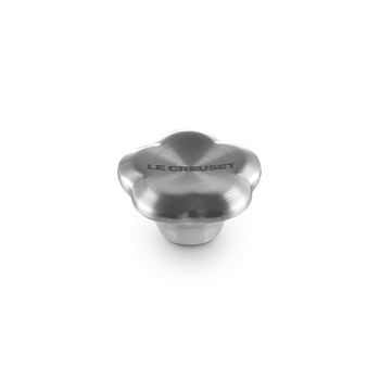 Bouton Le Creuset en acier inoxydable - Fleur - Argent - 5 cm