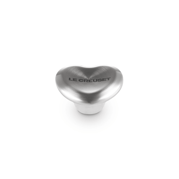 Bouton Le Creuset en acier inoxydable - Cœur - Argent - 5 cm