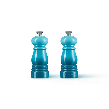 Le Creuset - Set van 2 Kleine Molens Caribbean Blue 11cm Peper- en Zoutmolen set Le Creuset 