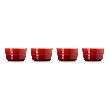 Le Creuset - Set van 4 Mini-Ramekins Kersenrood 7,8cm 0,1l Schalen Le Creuset 