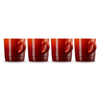 Le Creuset - Set van 4 Mokken Kersenrood 0,35l Mok Le Creuset 