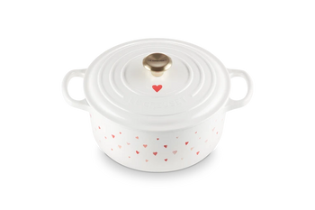 Le Creuset - Stoofpan Rond met Hartmotief in Geëmailleerd Gietijzer Braadpan Le Creuset 